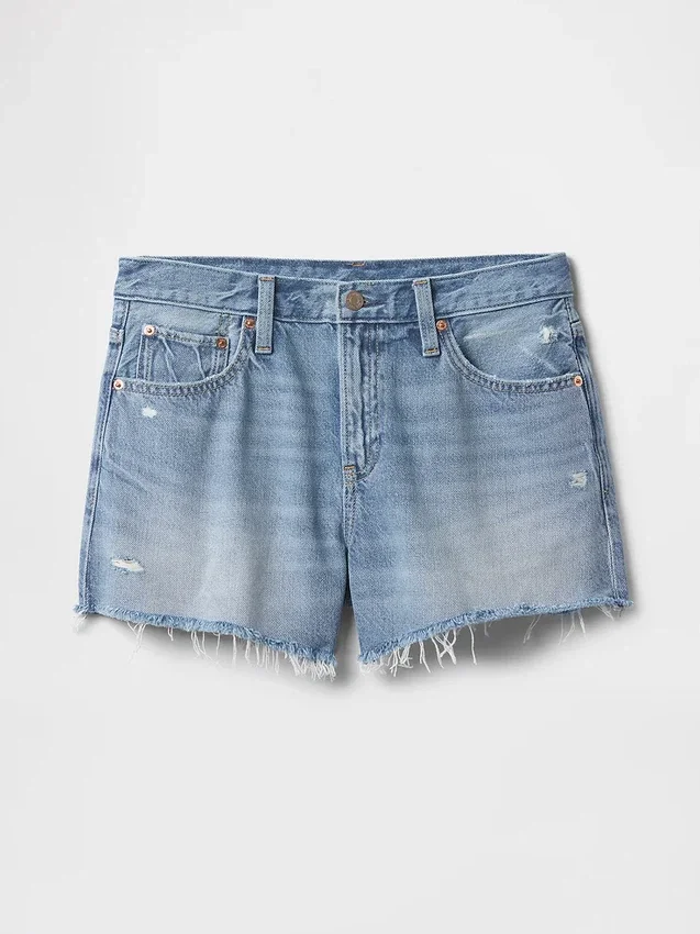 4" Mid Rise, ultraweiche, locker sitzende Shorts mit abgeschnittenem Saum
