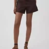 4" Shorts aus Leinenmischung mit mittlerer Leibhöhe