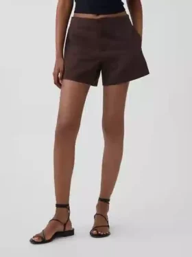 4″ Shorts aus Leinenmischung mit mittlerer Leibhöhe