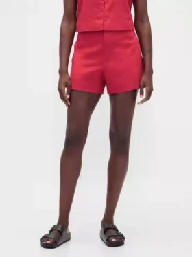 4″ Shorts aus Leinenmischung mit mittlerer Leibhöhe