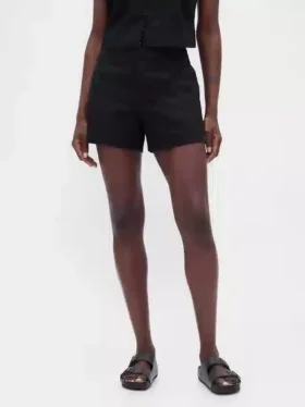 4″ Shorts aus Leinenmischung mit mittlerer Leibhöhe