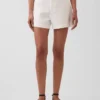 4" Shorts aus Leinenmischung mit mittlerer Leibhöhe