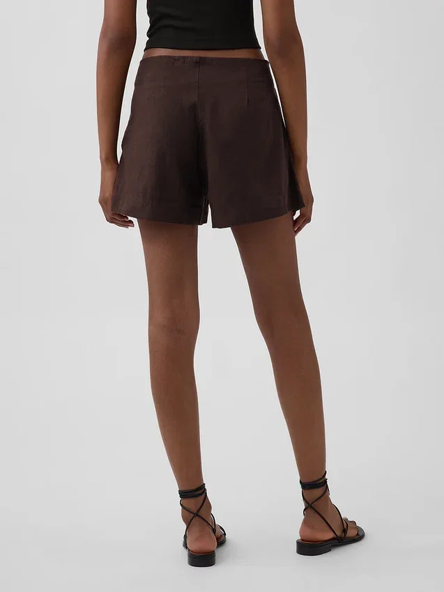 4" Shorts aus Leinenmischung mit mittlerer Leibhöhe