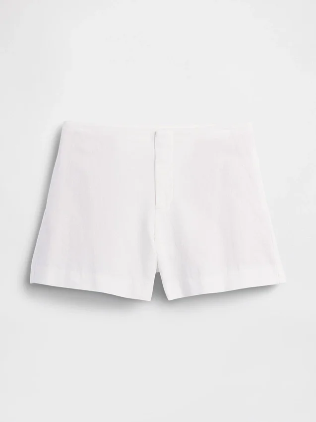 4" Shorts aus Leinenmischung mit mittlerer Leibhöhe