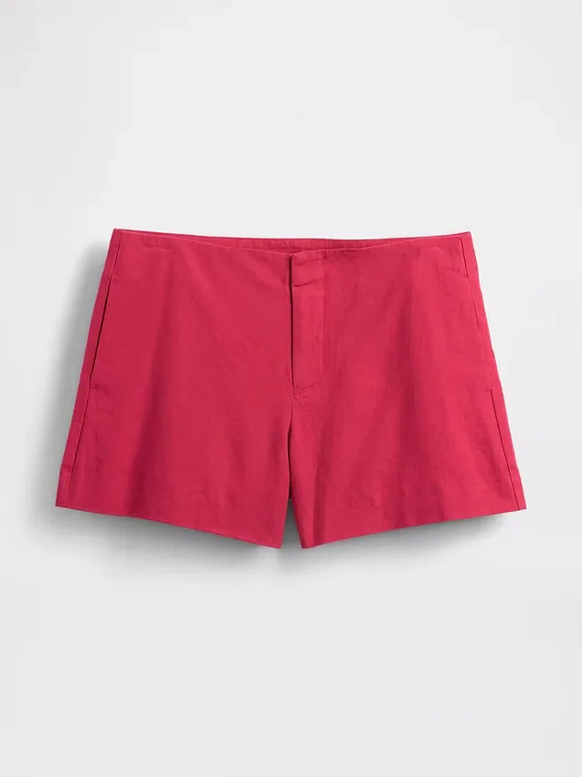 4" Shorts aus Leinenmischung mit mittlerer Leibhöhe