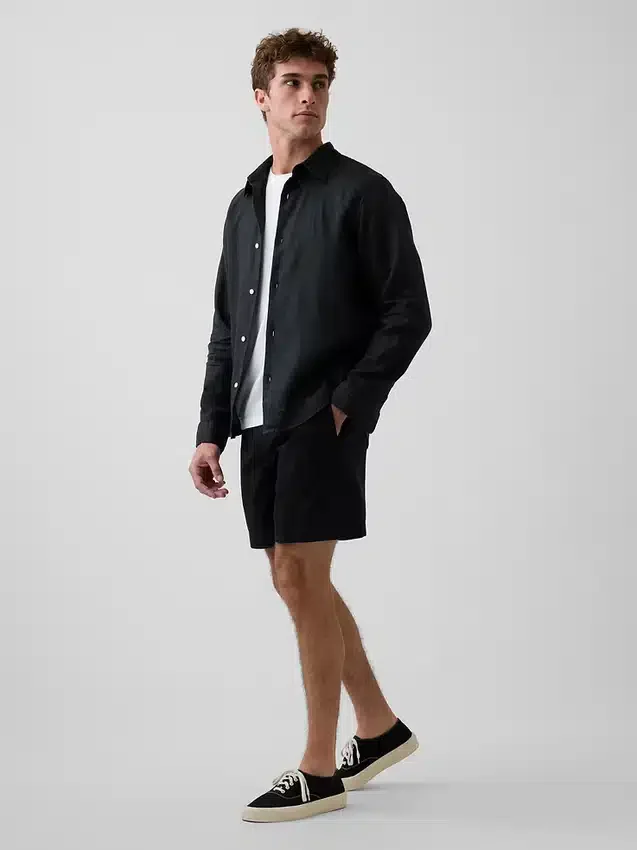 5,5" Lässige Shorts aus Leinenmischung