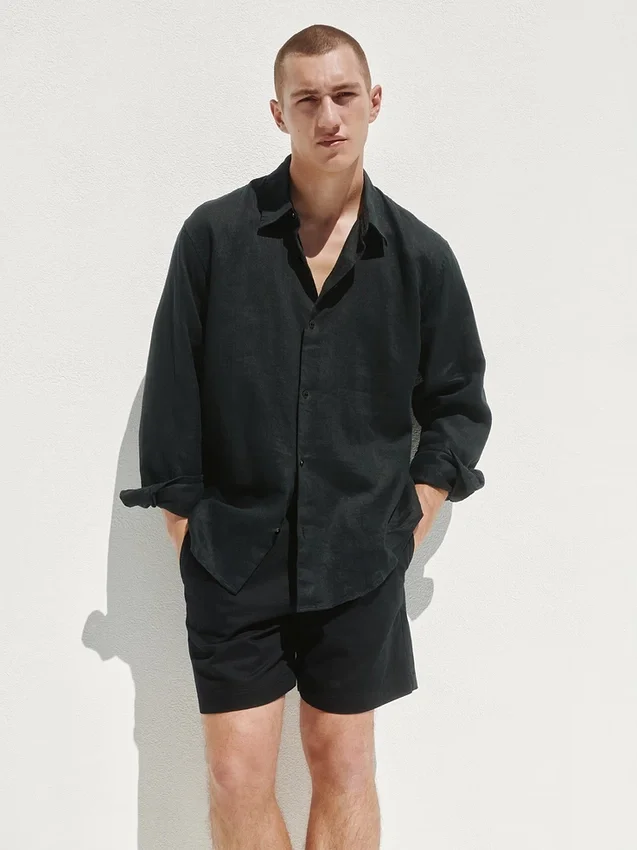 5,5" Lässige Shorts aus Leinenmischung