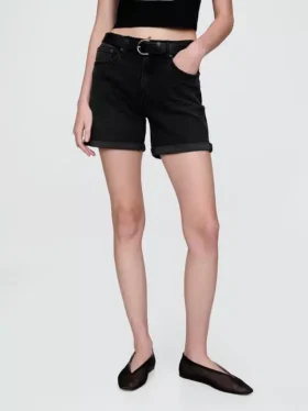 5″ Denim-Girlfriend-Shorts mit mittlerer Leibhöhe