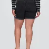 5" Denim-Girlfriend-Shorts mit mittlerer Leibhöhe