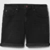 5" Denim-Girlfriend-Shorts mit mittlerer Leibhöhe