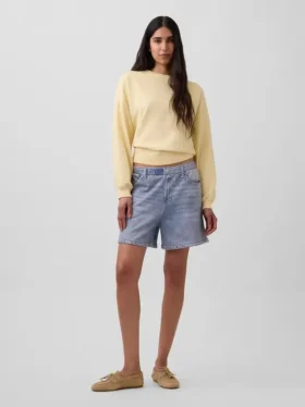 5" Mid Rise bedruckte Strick-Denim-Shorts