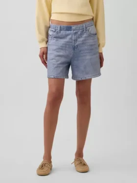 5″ Mid Rise bedruckte Strick-Denim-Shorts