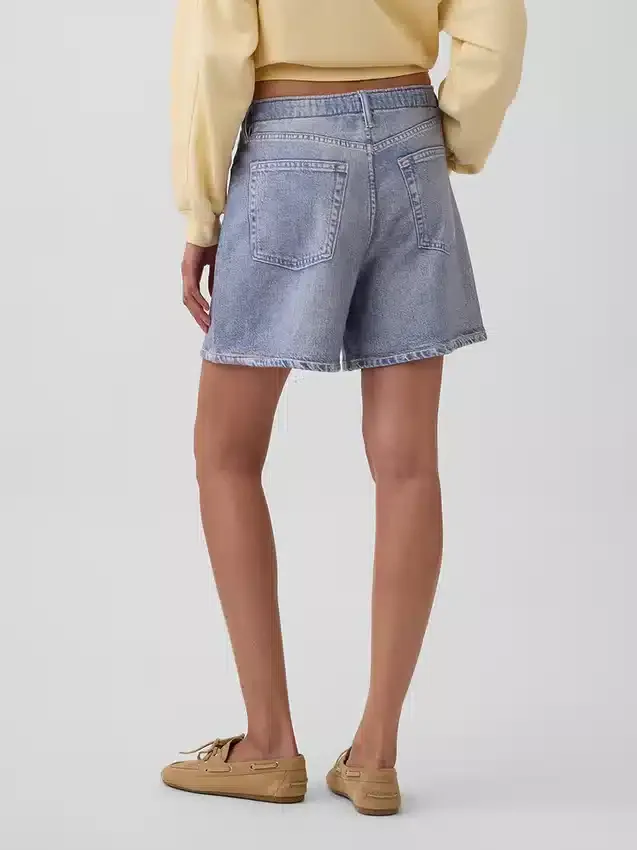 5" Mid Rise bedruckte Strick-Denim-Shorts