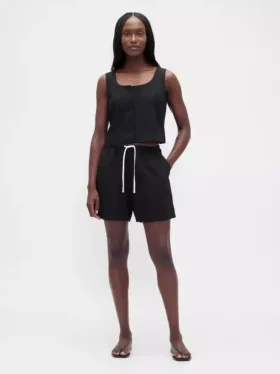 6" Easy-Shorts aus Leinenmischung