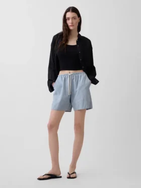 6" Easy-Shorts aus Leinenmischung