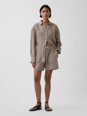 6" Easy-Shorts aus Leinenmischung