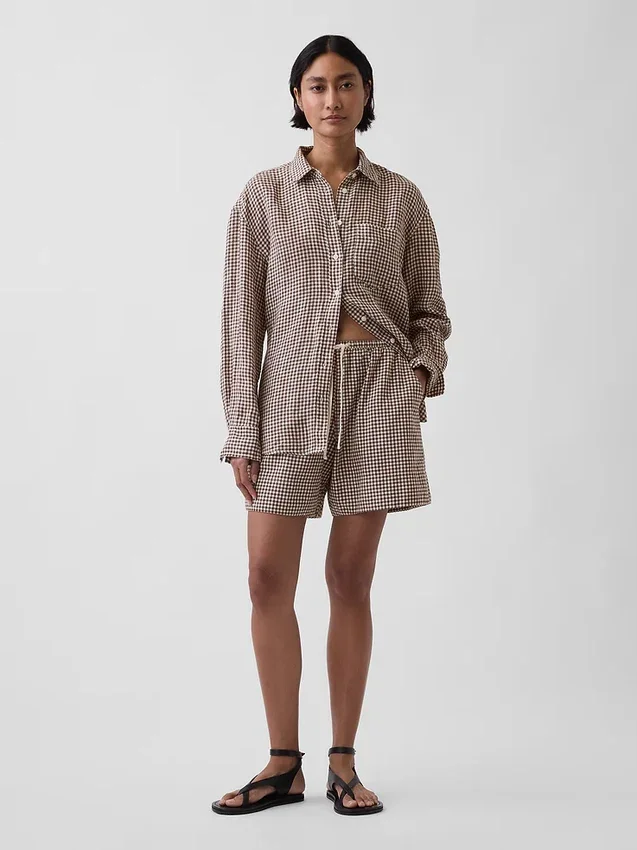 6" Easy-Shorts aus Leinenmischung