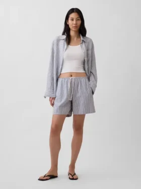 6" Easy-Shorts aus Leinenmischung