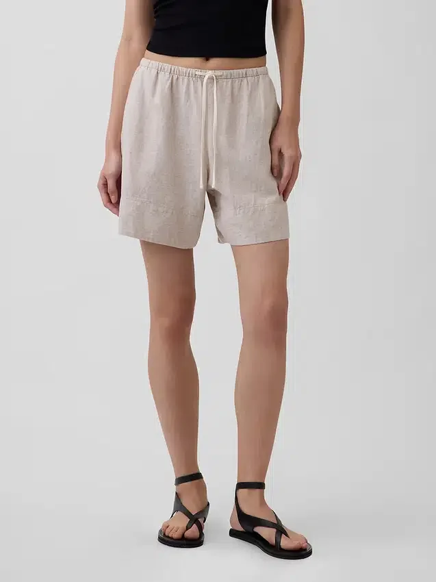 6" Easy-Shorts aus Leinenmischung