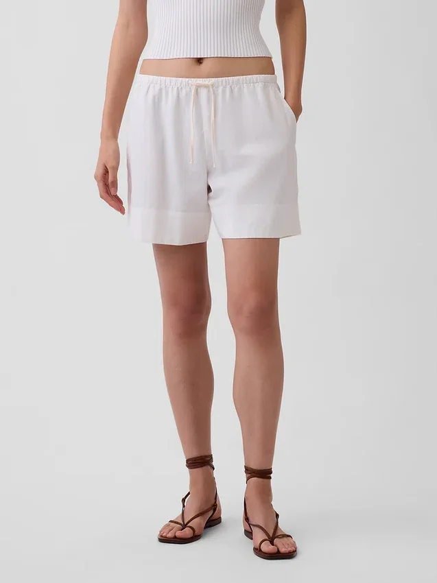 6" Easy-Shorts aus Leinenmischung
