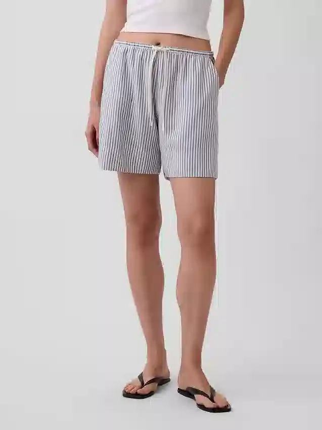 6" Easy-Shorts aus Leinenmischung