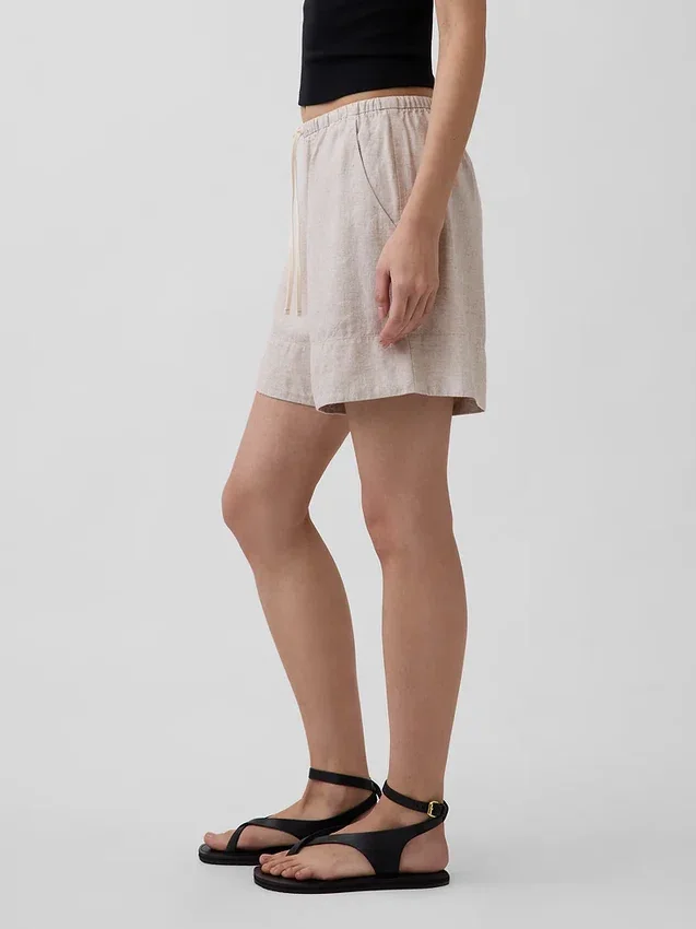 6" Easy-Shorts aus Leinenmischung