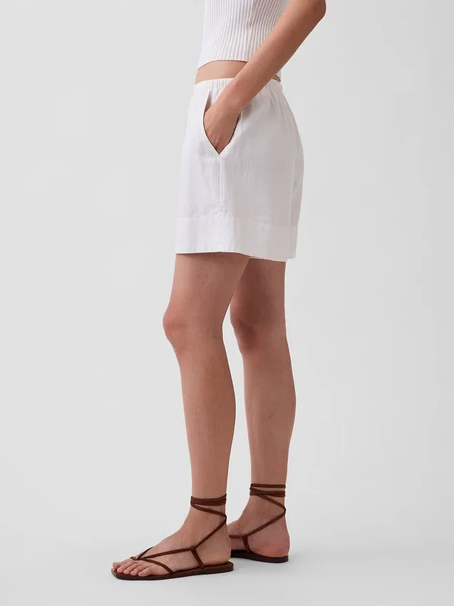 6" Easy-Shorts aus Leinenmischung