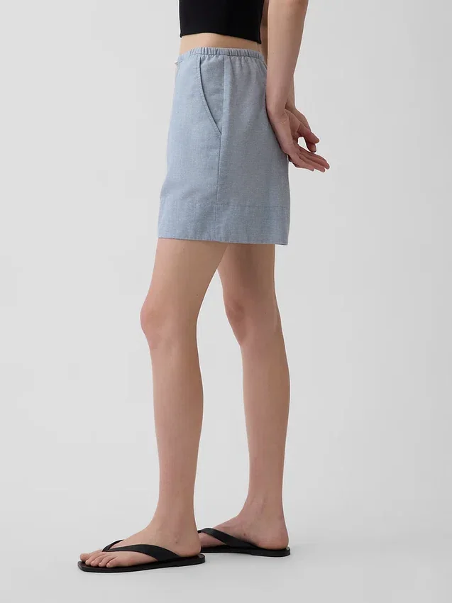 6" Easy-Shorts aus Leinenmischung
