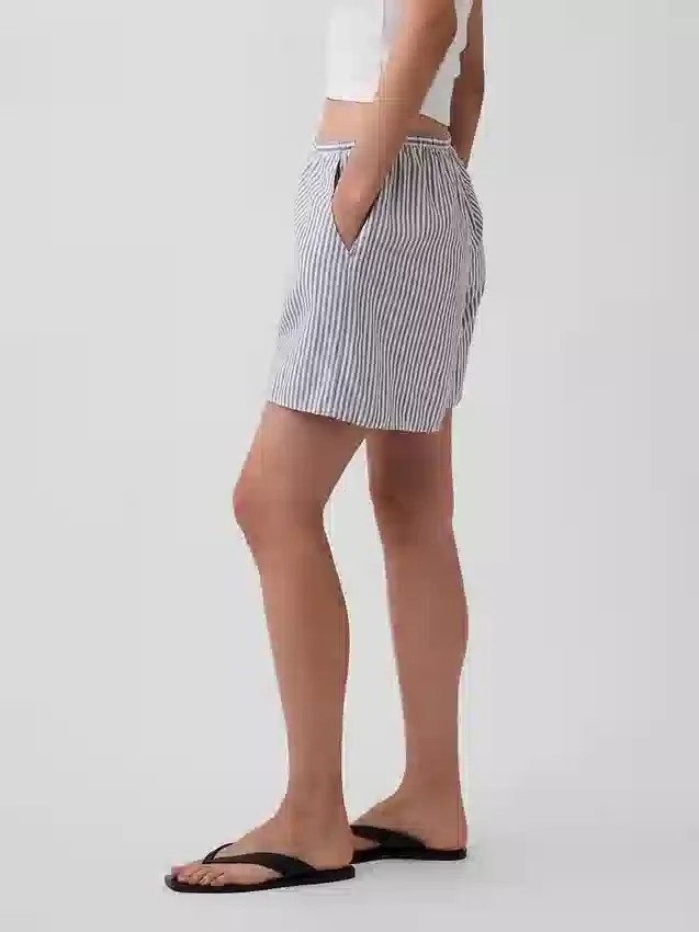 6" Easy-Shorts aus Leinenmischung