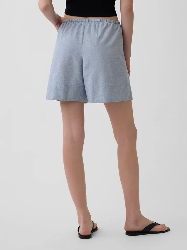6" Easy-Shorts aus Leinenmischung
