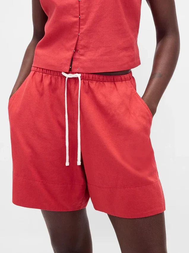 6" Easy-Shorts aus Leinenmischung