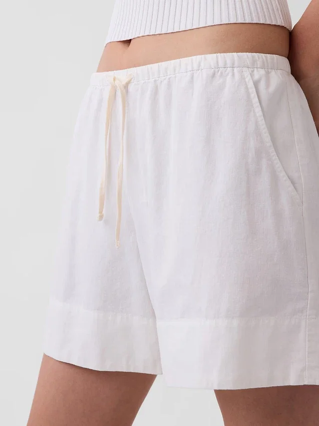 6" Easy-Shorts aus Leinenmischung