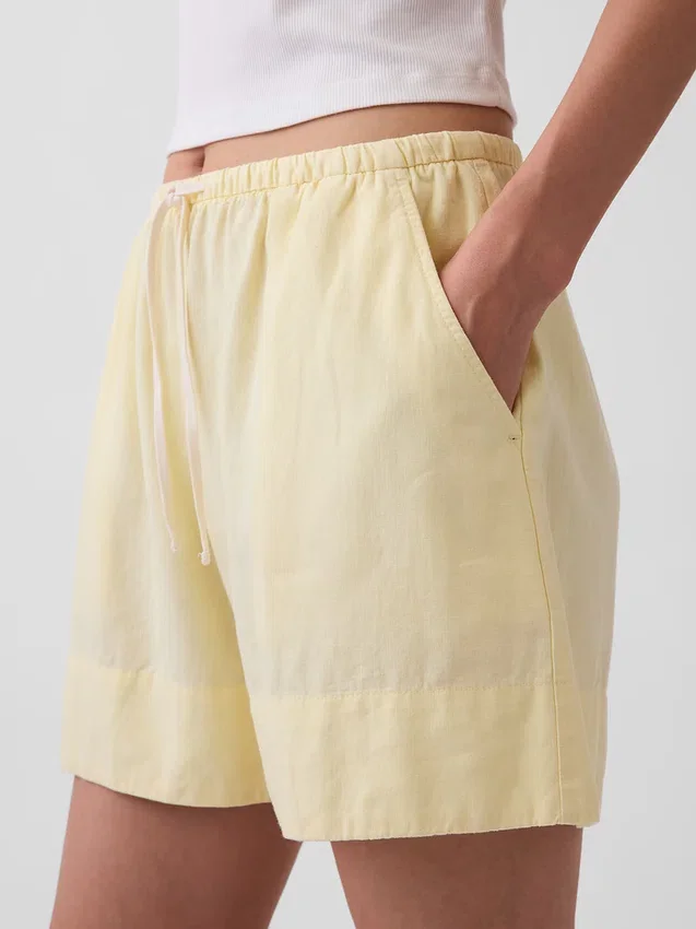 6" Easy-Shorts aus Leinenmischung