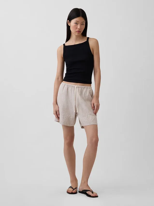 6" Easy-Shorts aus Leinenmischung