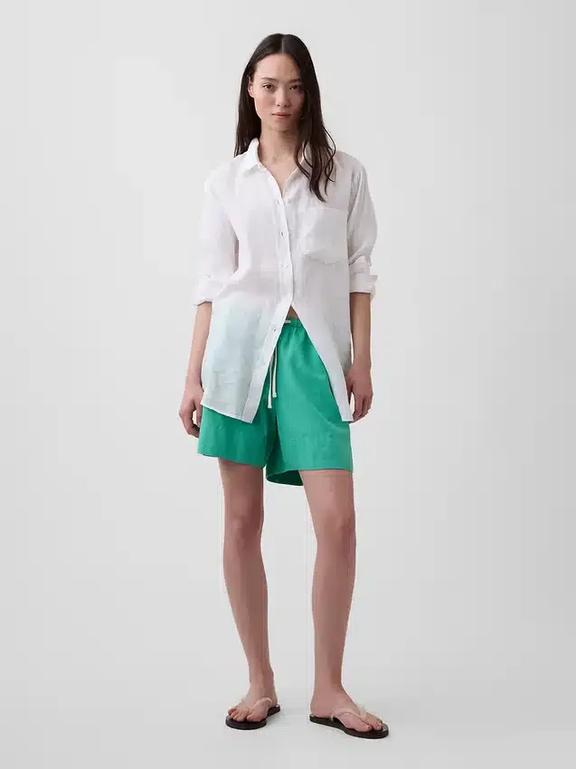 6" Easy-Shorts aus Leinenmischung