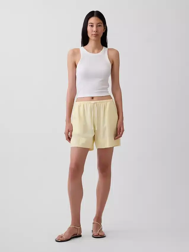 6" Easy-Shorts aus Leinenmischung