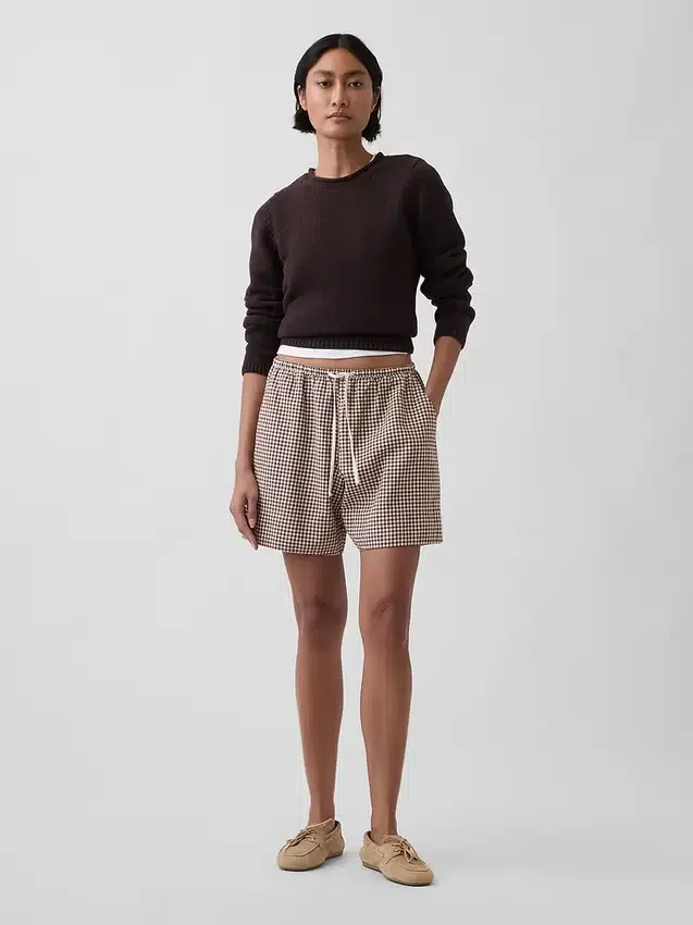 6" Easy-Shorts aus Leinenmischung