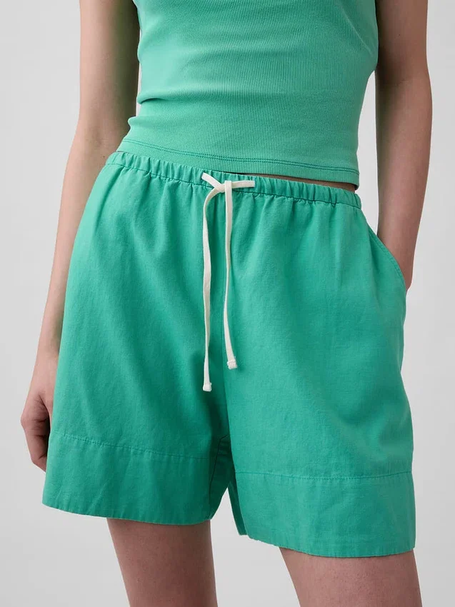 6" Easy-Shorts aus Leinenmischung