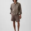 7,5" Shorts aus Leinen-Baumwoll-Mischung