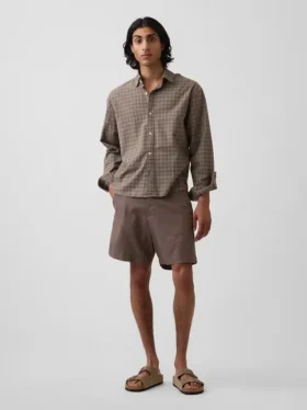 7,5" Shorts aus Leinen-Baumwoll-Mischung