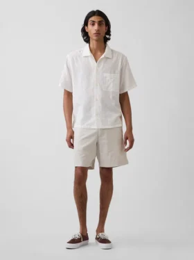 7,5" Shorts aus Leinen-Baumwoll-Mischung