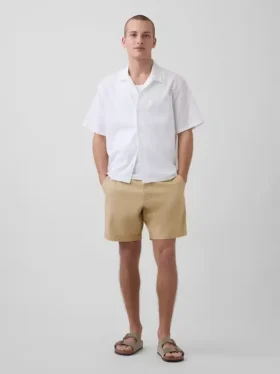 7,5" Shorts aus Leinen-Baumwoll-Mischung