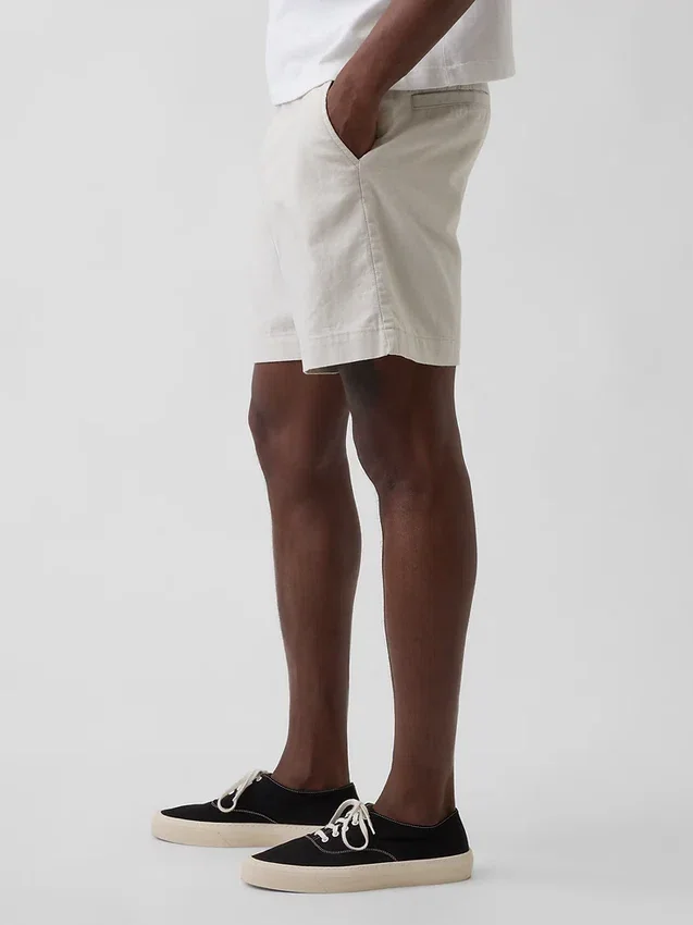 7,5" Shorts aus Leinen-Baumwoll-Mischung