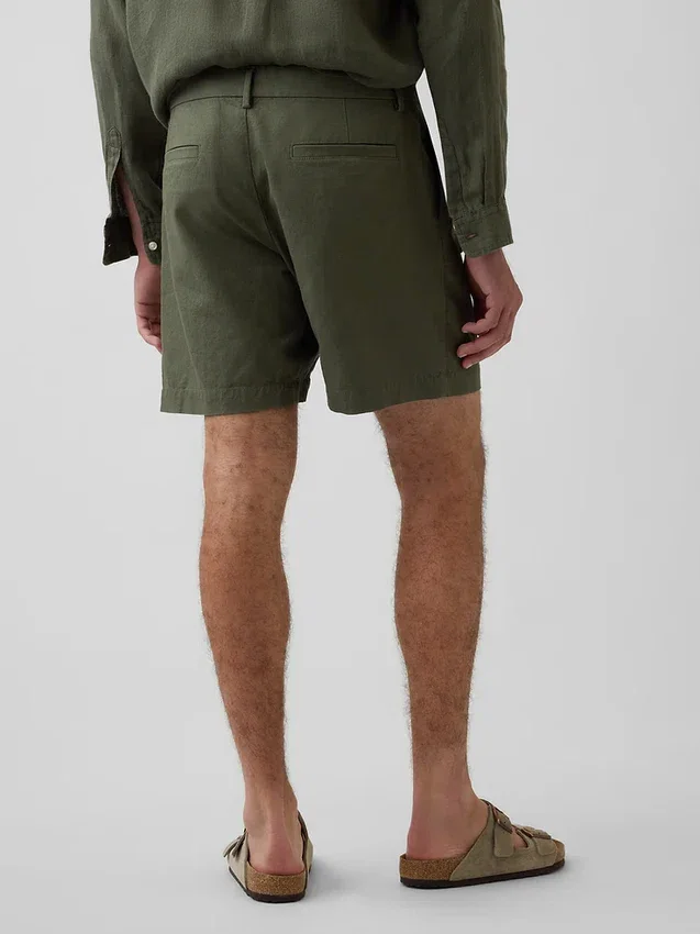 7,5" Shorts aus Leinen-Baumwoll-Mischung