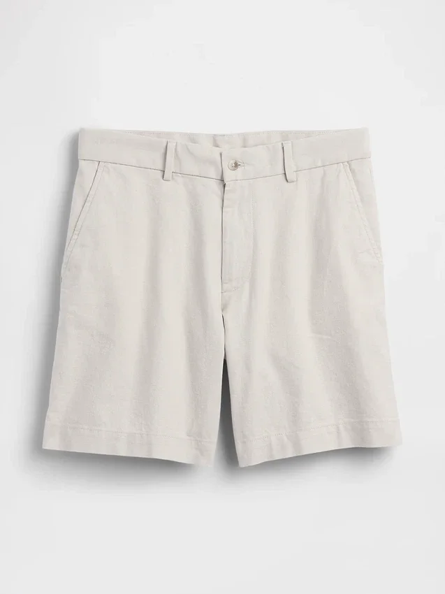 7,5" Shorts aus Leinen-Baumwoll-Mischung