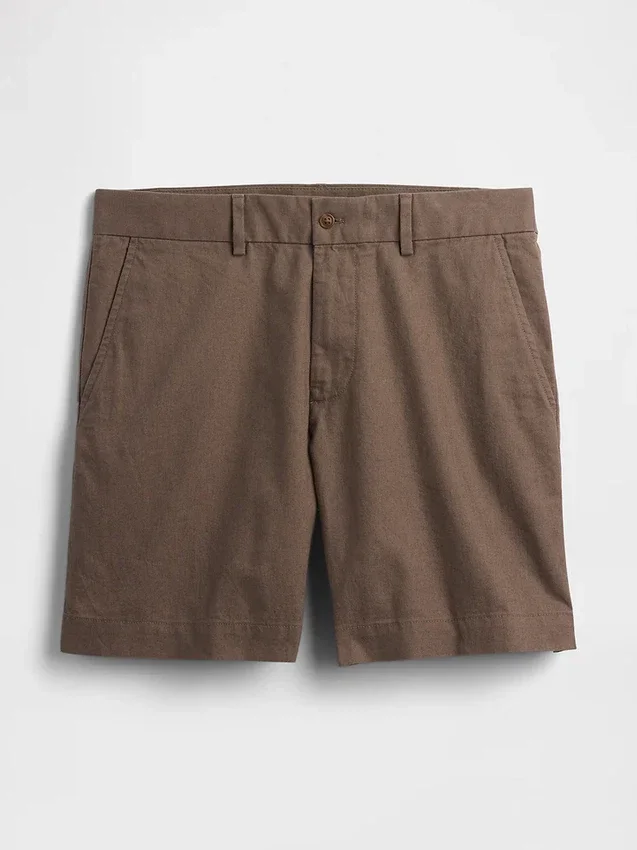 7,5" Shorts aus Leinen-Baumwoll-Mischung