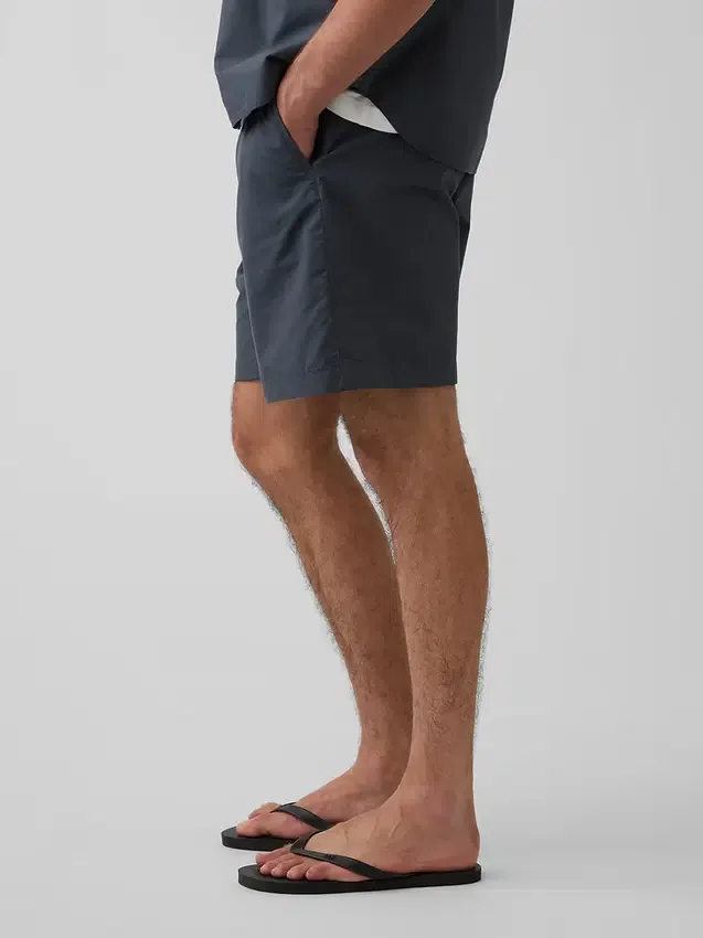 7" Poplin-Shorts in lockerer Passform