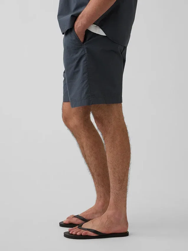 7" Poplin-Shorts in lockerer Passform