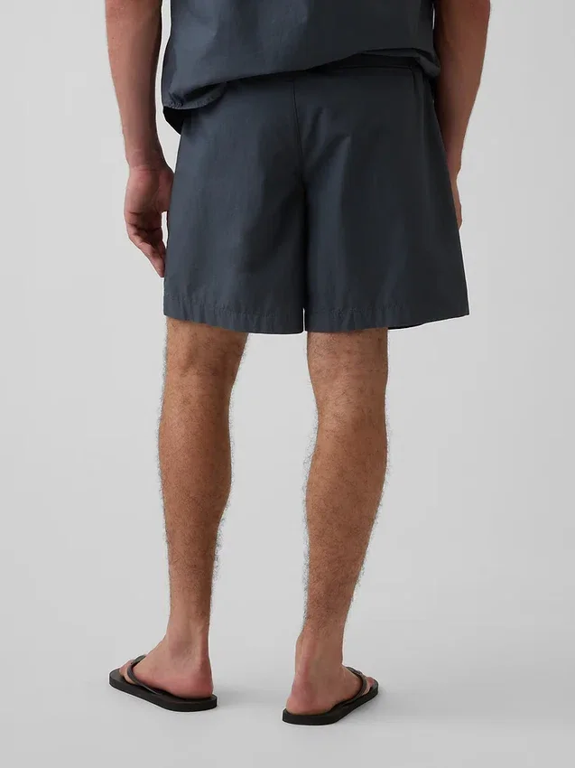 7" Poplin-Shorts in lockerer Passform