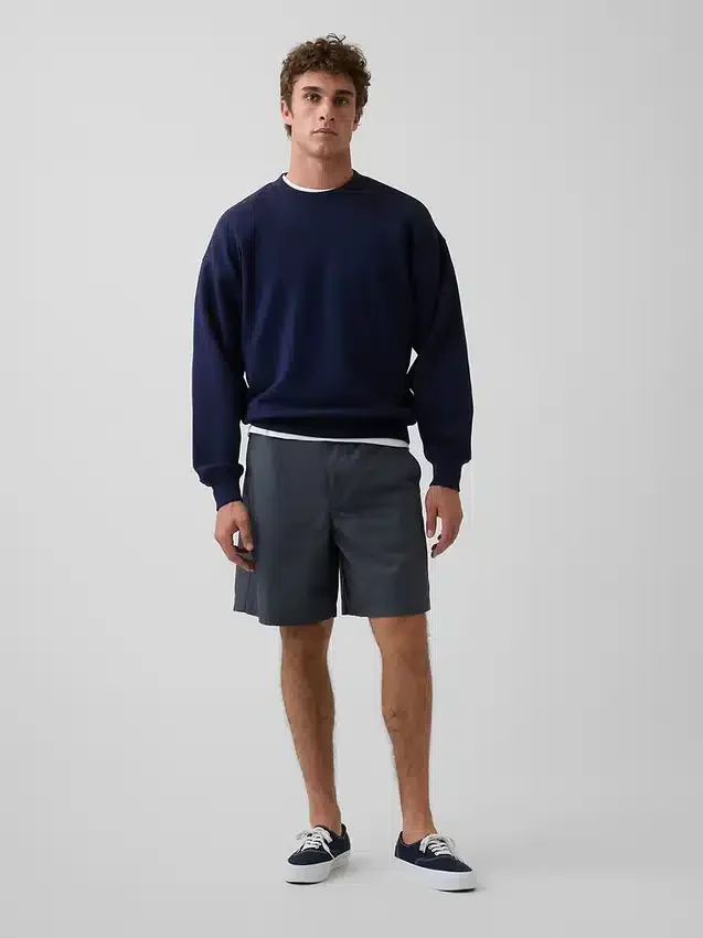 7" Poplin-Shorts in lockerer Passform